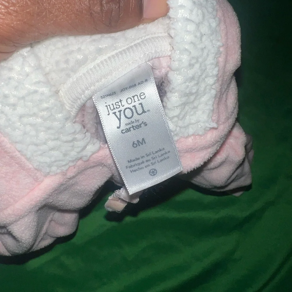 Carter's Pink Fleece Hoodie with Ears 6Months